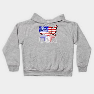 USA Mount Rushmore Red White and Blue Kids Hoodie